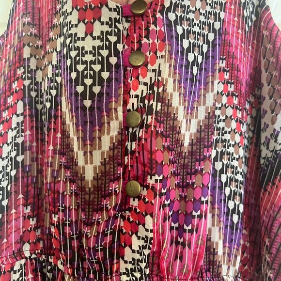 Bobeau Pink and Black Chevron Maxi Dress Made in USA - Picture 4 of 6